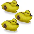 Produktbild: Relaxdays Teichenten, Entenküken, schwimmende Baby-Enten, Kunststoff, wetterfest, Dekofigur, Teich, Garten, gelb-schwarz