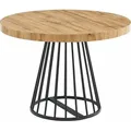 Produktbild: Klappbarer 2-12 Sitzer Esstisch aus MDF und Stahl - natur und schwarz - FIRELA - Schwarz