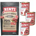 Produktbild: 12 kg RINTI MAX-I-MUM Rind getreidefrei  + Kennerfleisch Nassfutter Rind 3x400 g