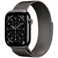 Produktbild: Apple Watch Series 11 46 mm Titan (GPS+Cellular) Milanaise Armband M/L grau, schiefer