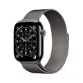 Produktbild: Apple Watch Series 11 GPS + Cellular 46 mm Smartwatch mit Titangehäuse in Schiefer und Milanaise Armband in Schiefer (M/L), Schlafindex, Fitnesstracker, Gesundheitsüberwachung, Always-On Display