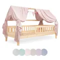 Produktbild: Ehrenkind® Kinderzimmer-Deko-Set: Betthimmel & Wimpelkette für magische Momente | Oeko-TEX Zertifiziert | Kinderzimmer Deko | Betthimmel Kinderzimmer, 90x200 Rosé