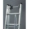 Produktbild: MUNK Günzburger Steigtechnik 35510 Kunststoff Schiebeleiter Arbeitshöhe (max.): 6.1 m Rot, Silber 17.4 kg