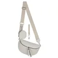 Produktbild: Bauchtasche Umhängetasche Crossbody-Bag Hüfttasche Kunstleder Italy-Design (Off-White)
