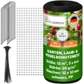 Produktbild: TTL GARDEN 3x4m Vogelschutznetz Laubnetz 20g/m² schwarz - 12x12mm Masche engmaschig 12m² 1 Faden System extra stabil - Obstbaumnetz Schutznetz Gartennetz reißfest robust 15 Erdanker + 15 Kabelbinder