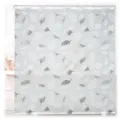 Produktbild: relaxdays Duschrollo mit Blätter Desig Breite 160 cm, 160x240cm schwarz|weiß 160 cm x 240 cm