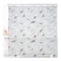 Produktbild: Relaxdays Duschrollo, 160 x 240 cm, Blatt Muster, Seilzug, flexible Montage, Duschvorhang für Badewanne, schwarz-weiß