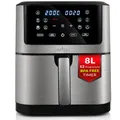 Produktbild: Lehmann 8L Heißluftfritteuse mit 10 Kochprogrammen, 1800 W Air Fryer mit Digitalem LED-Touchscreen und Timer, bis zu 200 °C, gesundes Essen ohne Öl
