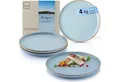 Produktbild: SÄNGER Speiseteller Set Rio Lagune, (4 St), 4 tlg. Speiseteller, Blau, Steingut, Handmade, VALUE COLLECTION