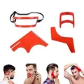 Produktbild: 4 Stück Bart Schablone Set Bartformen Bartschablonen Männer Bartvorlage Styling Bart Template Bart Shaper Werkzeug Bart Vorlage für Rasieren symmetrischer Bärte, Koteletten Konturen oder Bartlinien