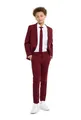 Produktbild: OppoSuits Anzug für Teenager-Jungen, Blazing Burgund, einfarbig - Abschlussball- und Hochzeitsfeier-Outfit - einschließlich Blazer, Hose und Krawatte - Rot