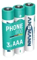 Produktbild: ANSMANN AG DECT Telefon Akku AAA 800mAh 1,2V NiMH – Hochstromfähig (3 Stück) Akku 800 mAh (1.2 V)