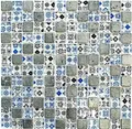 Produktbild: Glasmosaik silber/schwarz/blau Struktur Küche WC Wand Bad WB83-CB07 |1 Matte
