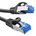Produktbild: InLine Patchkabel, Cat.6A, S/FTP, TPE (LSZH), CCA, PoE, LAN, Ethernet, Netzwerk Kabel, RJ45 Gigabit, schwarz, 0,5m, 72655S