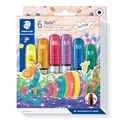 Produktbild: STAEDTLER Noris Club 2390M C6 Gelmalstifte, 6 Stück im Set, Glitter-Farben, perfekt für kleine Kinderhände, superweich und farbintensiv, auch ideal für `Fensterglas