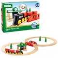 Produktbild: BRIO 33028 Bahn Acht Set Classic Line - Zwei Schienenkreise mit Frachtzug, Holzbahnhof und Holzbrücke - Geeignet für Kinder ab 2 Jahren