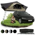 Produktbild: Juskys Dachzelt Lago, Wasserdicht, Teleskopleiter, 2 Personen Zelt, LED Beleuchtung schwarz 242 cm x 141 cm x 120 cm