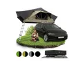 Produktbild: Juskys Autodachzelt Lago 140 x 240 cm - LED-Beleuchtung & Leiter - Schwarz / Khaki