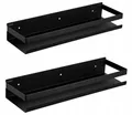 Produktbild: 2x 50cm Black Loft Stainless Steel Wall Shelf Shower Caddy Cosmetic Holder