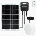 Produktbild: Aigostar Solarlampe Decke Außen 35W LED Solar Deckenleuchte Outdoor mit Fernbedienung, Energiespeicherbox, IP65 Wasserdicht, Einstellbare 6500K - Schwarz
