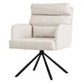 Produktbild: ML-Design Esszimmerstuhl drehbar, Beige, Wohnzimmerstuhl mit Armlehne & Rückenlehne, Drehstuhl Auto-Position, Polsterstuhl mit Polyesterbezug und abnehmbares Rückenkissen, Küchenstuhl mit Stahlgestell