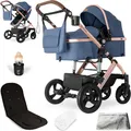 Produktbild: Bergsteiger Nizza 3 in 1 Kinderwagen, Kombikinderwagen Komplettset, Babywanne & Buggy Sportsitz inklusive, Auto-Babyschale & Isofix Station optional