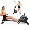 Produktbild: Hop-Sport Rudergerät Aspen Gold, Rudergerät für Zuhause, 16-stufigem Magnetwiderstand und Trainingscomputer, Klappbar, Rudermaschine für Effektives Cardiotraining, Max. Benutzergewicht 120kg