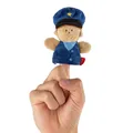Produktbild: SIGIKID 43009 Fingerpuppe Polizist, Plüschpuppe zum Auf-die-Finger-stecken, Rollenspiel, Geschichten erzählen, Spielen, für Kinder ab 6 Monaten, Polizist/Blau 9 cm