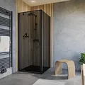Produktbild: Schulte Duschkabine Drehtür inkl. SW Trend 2.0 Mattschwarz Sicherheitsglas Grau-Anthrazit 90x90cm