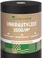 Produktbild: GardenGloss 25m2 Unkrautvlies Gartenvlies 150g/m2 Extra Stark Gegen Unkraut – Extrem Reissfest und Hohe UV-Stabilisierung – Unkrautfolie Wasserdurchlässig (25m x 1m, 1 Rolle)