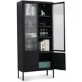 Produktbild: Vitrine Tokio Schwarz aus Metall mit Glastüren