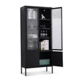 Produktbild: Coemo Vitrine Tokio schwarz 80x35x180cm Metall Glastüren