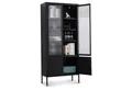 Produktbild: Coemo Standvitrine TOKIO Schwarz Vitrinenschrank Glastüren Metalltüren Vitrine modern H: 180 cm