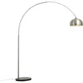 Produktbild: QAZQA - Moderne Bogenlampe Stahl I Silber I nickel matt verstellbar - Grande I Wohnzimmer - Edelstahl Rund - LED geeignet E27 - Grau