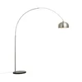 Produktbild: Qazqa - Moderne Bogenlampe Stahl I Silber I nickel matt verstellbar - Grande I Wohnzimmer - Edelstahl Rund - LED geeignet E27