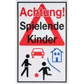 Produktbild: Conmetall Hinweisschild Achtung Spielende Kinder 40 X 25 Cm