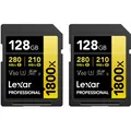 Produktbild: Lexar GOLD Serie 128GB Professional 1800x SDXC UHS-II 2er Pack LSD1800128G-B2NNG