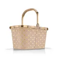 Produktbild: reisenthel carrybag frame metallic dots coffee – Stabiler Einkaufskorb mit viel Stauraum und praktischer Innentasche – Elegantes und wasserabweisendes Design