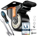 Produktbild: ™ Schwerlastrollen 75mm - Tragkraft bis 500kg 4x Bremse - extra leise  langle...
