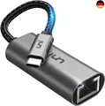 Produktbild: uni USB C auf Ethernet Adapter 1000Mbps, Thunderbolt USB C auf RJ45 LAN