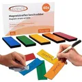 Produktbild: Ecence - 40 Magnetstreifen beschreibbar Etiketten Magnete Schilder bunt 100mmx30mm