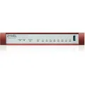 Produktbild: Zyxel USGFLEX 100H Entry Bundle 8x1GBit LAN/WAN Ports,1xUSB - Grau/Rot
