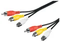 Produktbild: Goobay 50770 Composite Cinchkabel 10m / 3x Cinch-Stecker auf 3x Cinchstecker / RCA Kabel geschirmt / Subwoofer Kabel Blu Ray Verstärker HiFi / Cinch Kabel 10m / Schwarz