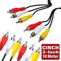 Produktbild: 10 m Cinch Kabel 3-fach RCA Audio Video Chinch Cinchkabel mit 3 Cinchstecker AV