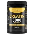 Produktbild: Creatin 5000 Mega Caps, 5000 mg Creatin Monohydrat pro Tagesdosis, 300 vegane Kapseln, 100% rein mit Mesh Faktor 200- Vegan & laborgeprüft