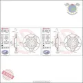 Produktbild: Kit Bremsscheiben Brembo Hinterachse für AUDI TT Q3 Q2 A3 CHRYSLER VOYAGER / II