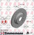 Produktbild: 2x ZIMMERMANN Bremsscheibe 100.3309.52 für VW SKODA AUDI SEAT