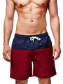 Produktbild: Indicode Herren Pruitt Badehose mit 3 Taschen und Tunnelzug | Badeshorts für Männer Bordeaux, XXL