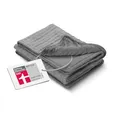 Produktbild: medisana HB 680 Kuschelheizdecke, Kuscheldecke im Strickmuster mit Abschaltautomatik, waschbar, Grau, 3 Temperaturstufen 160 x 120 cm, 2-farbig Wendeoptik