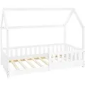 Produktbild: ML-Design Kinderbett 80x160 cm mit Rausfallschutz Dach Lattenrost Weiß